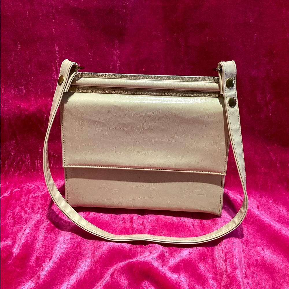 Vintage 1950’s  white leather shoulder bag